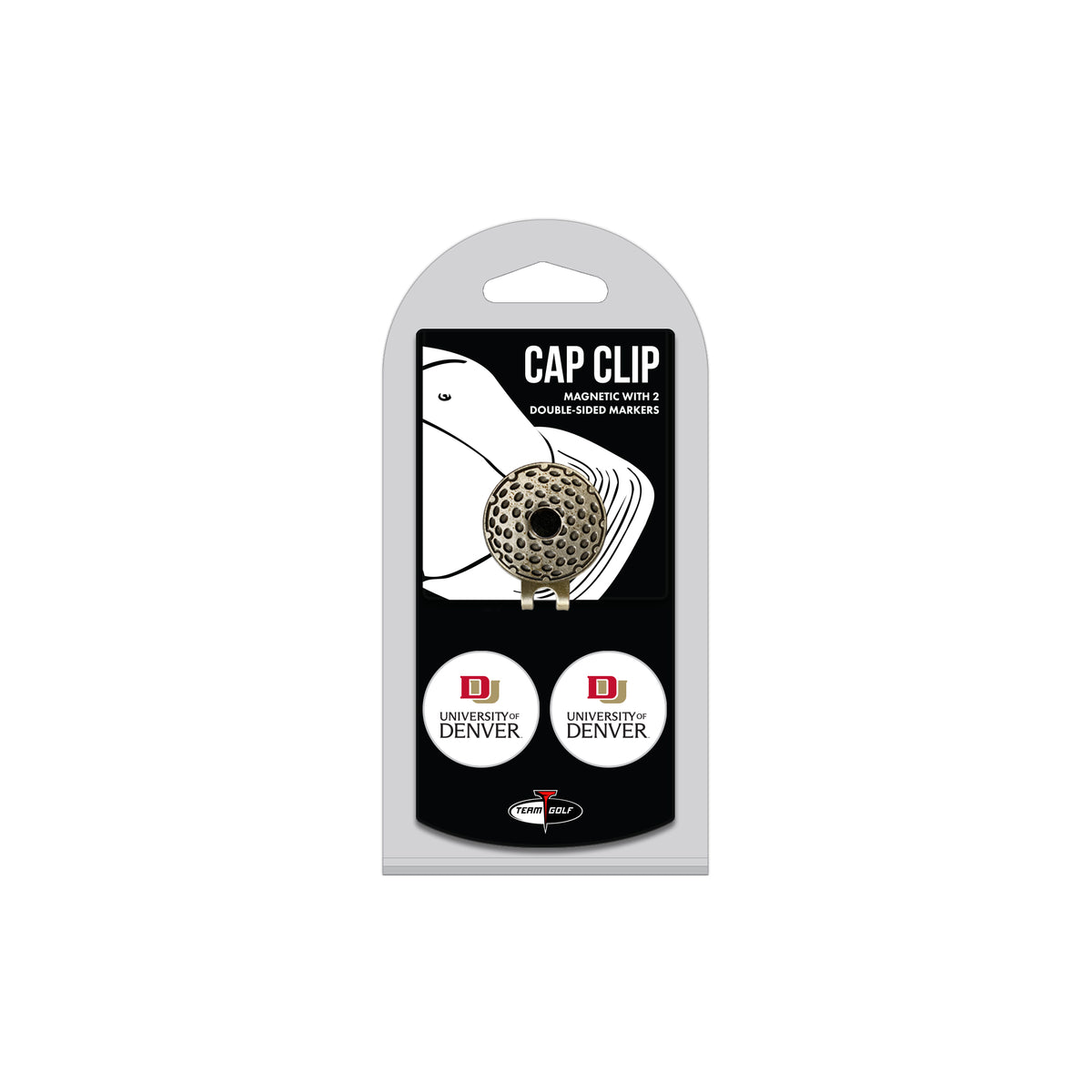 DENVER hat clip with two golf ball markers