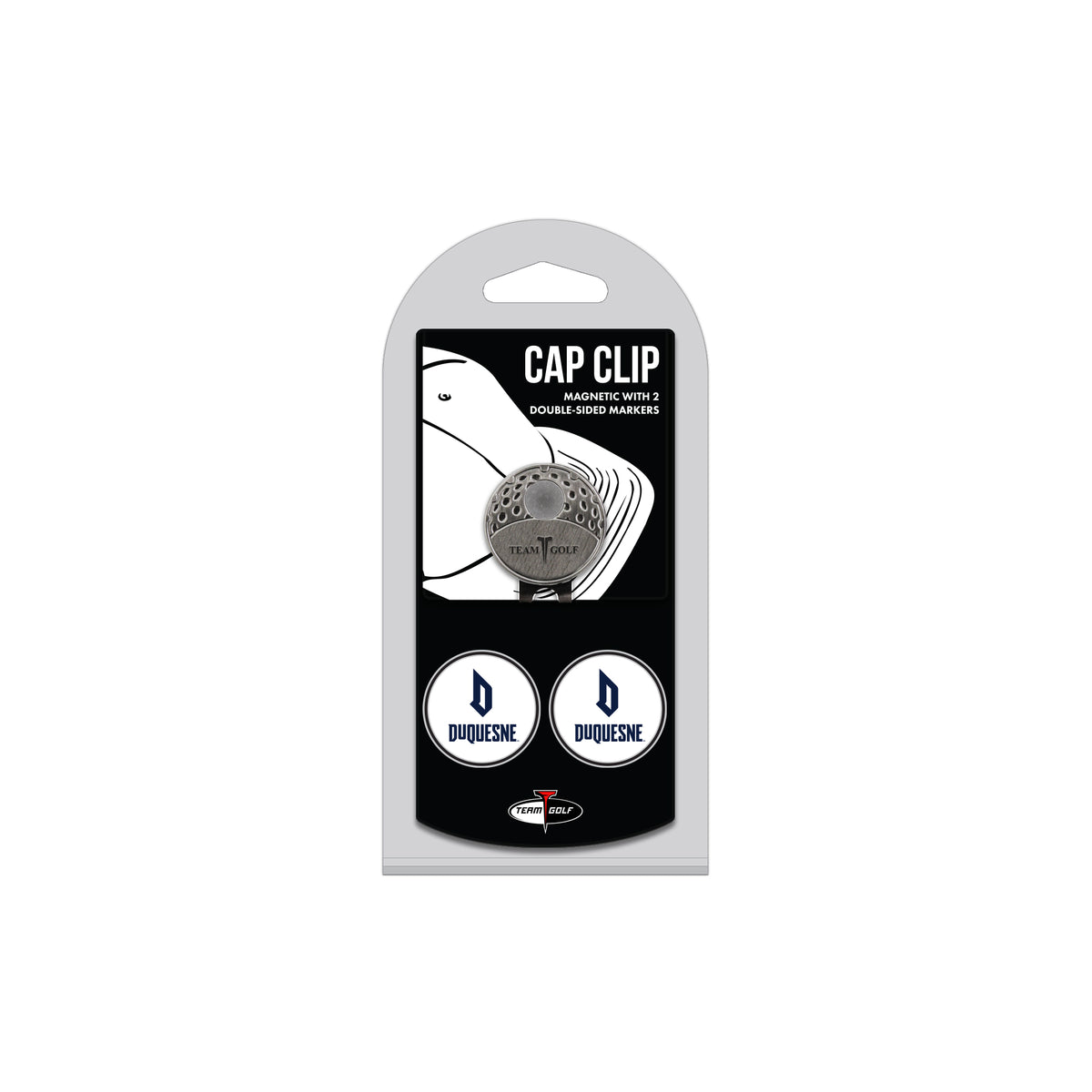 DUQUESNE hat clip with two golf ball markers