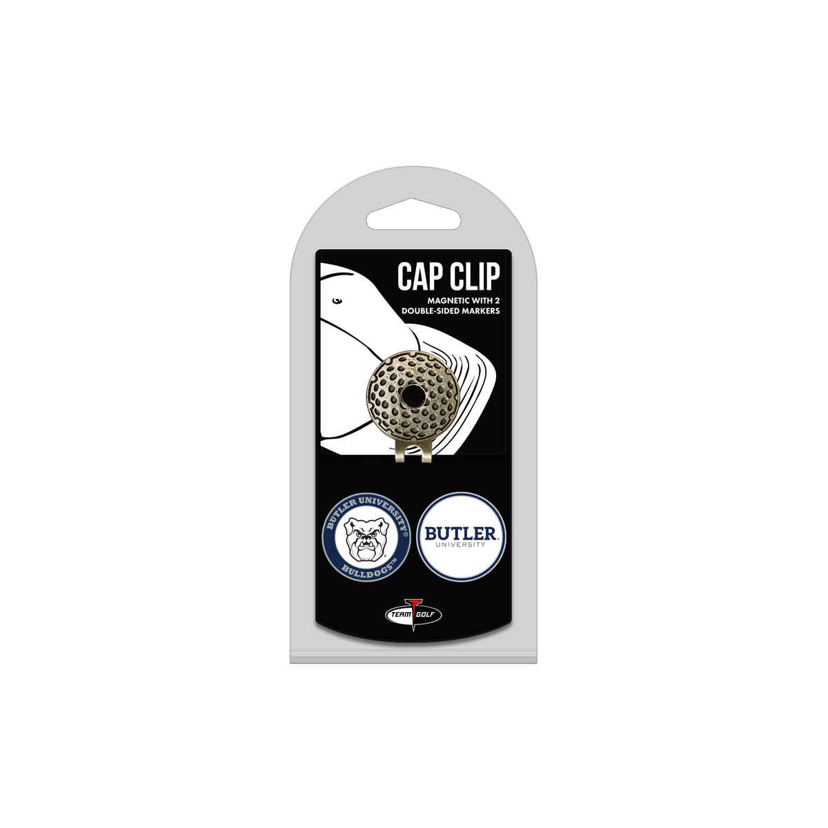BUTLER hat clip with two golf ball markers