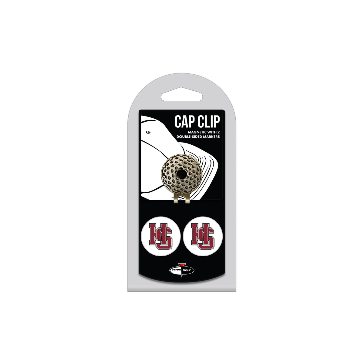 HAMPDEN-SYDNEY COL hat clip with two golf ball markers
