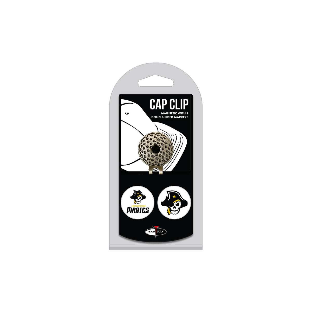 SOUTHWESTERN hat clip with two golf ball markers