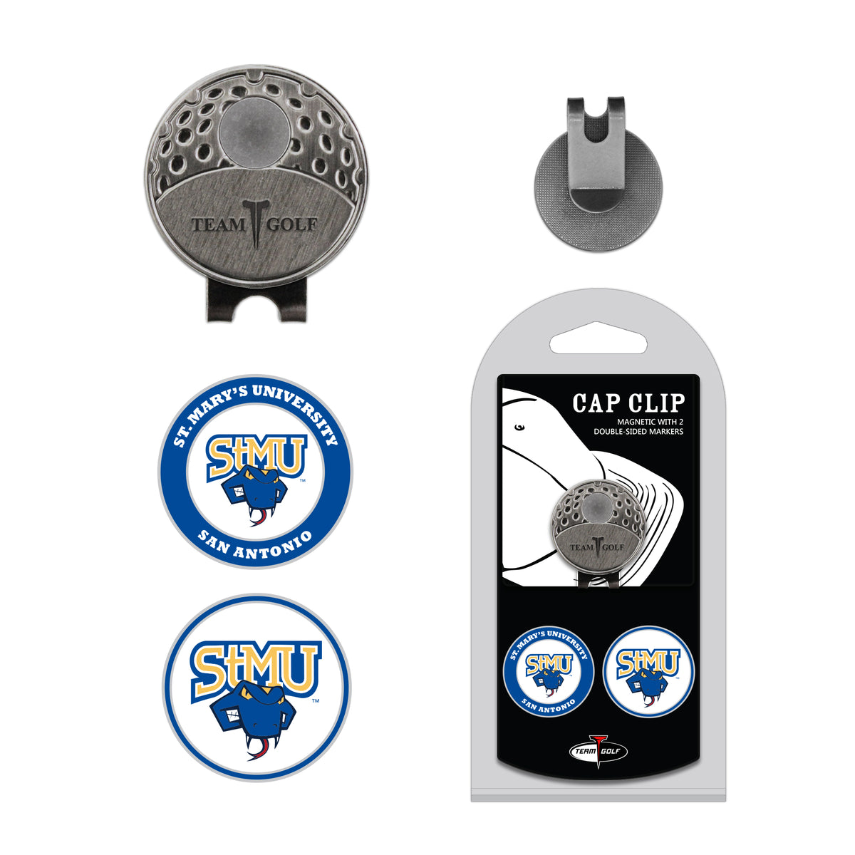ST MARY'S (TX) hat clip with two golf ball markers