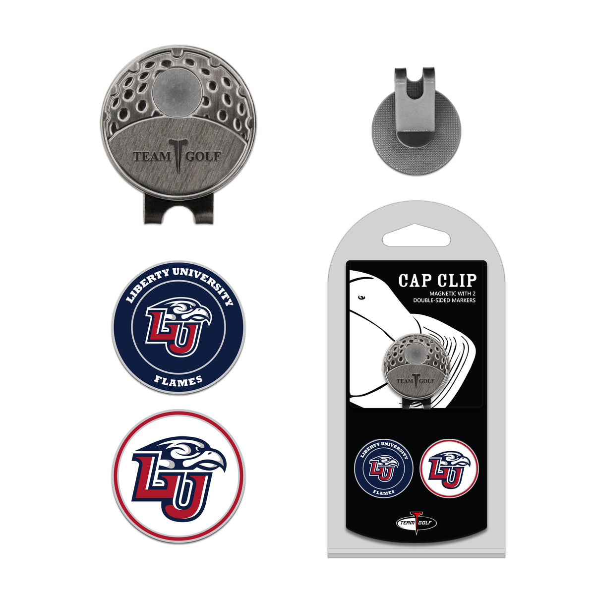 LIBERTY hat clip with two golf ball markers