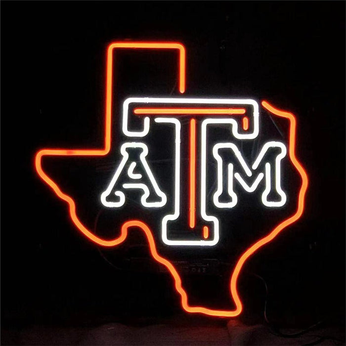 Texas Map with ATM Neon Signs Light - Club Rehab
