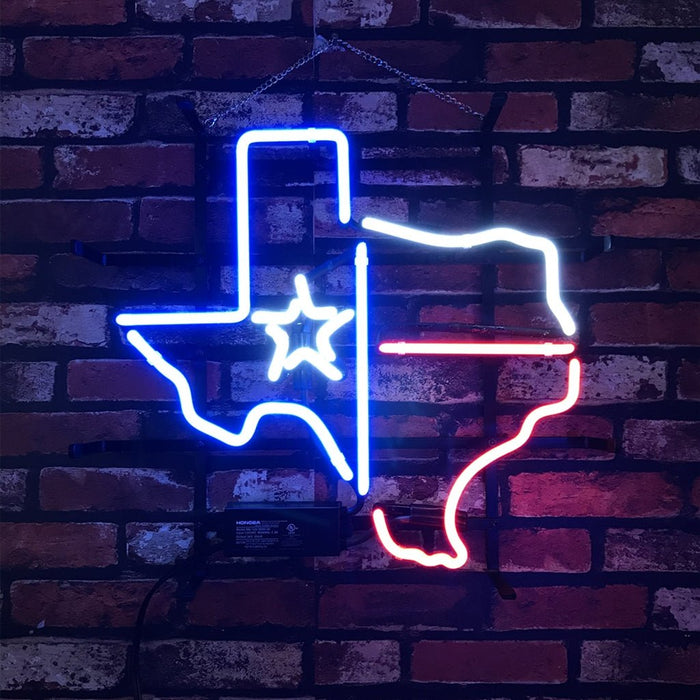 Texas Map with Lone Star Beer Neon Signs Light - Club Rehab