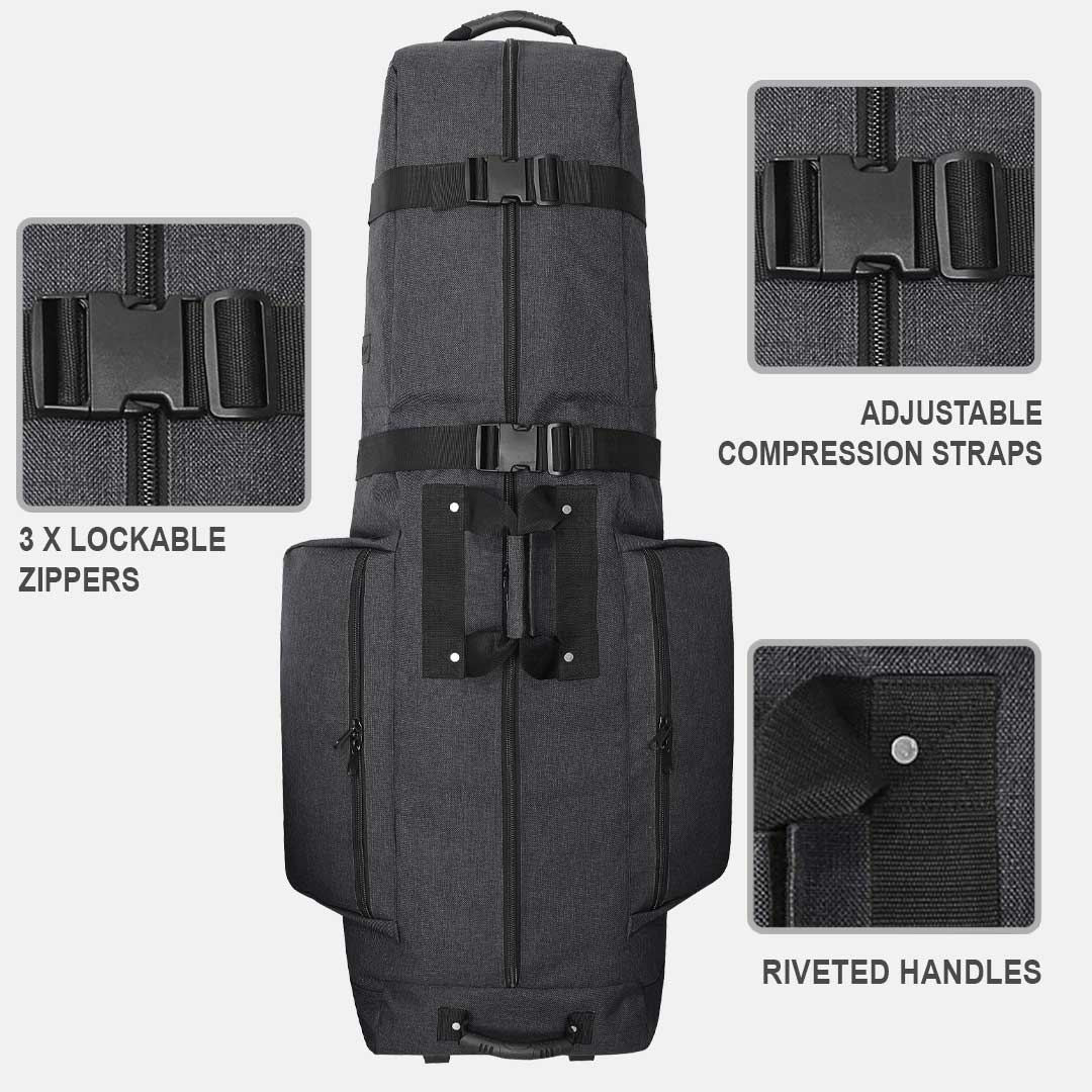 The Constrictor Golf Travel Bag | Superior Style - Gunmetal - Club Rehab