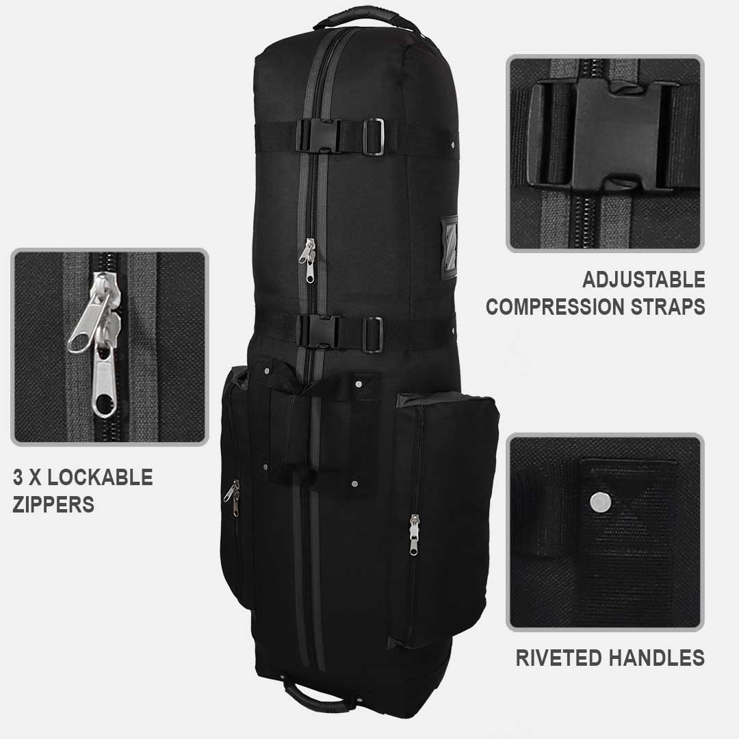 The Constrictor Golf Travel Bag | Superior Style - Black/Grey - Club Rehab