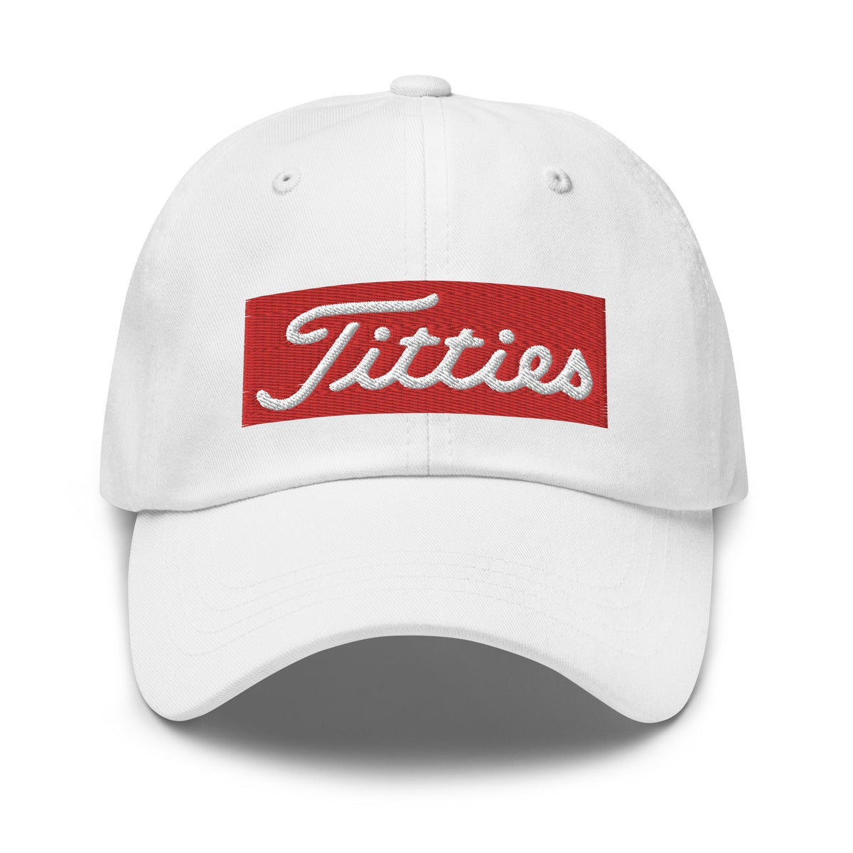 Titties Baseball Hat - White - Club Rehab