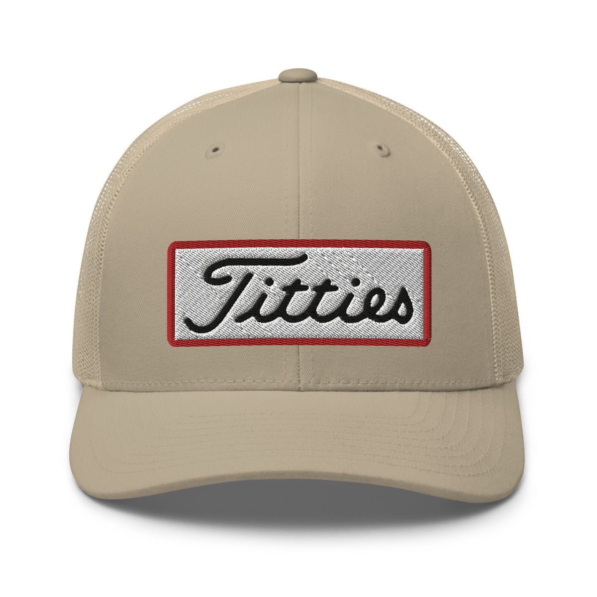 Titties Patch Trucker Hat - Khaki - Club Rehab
