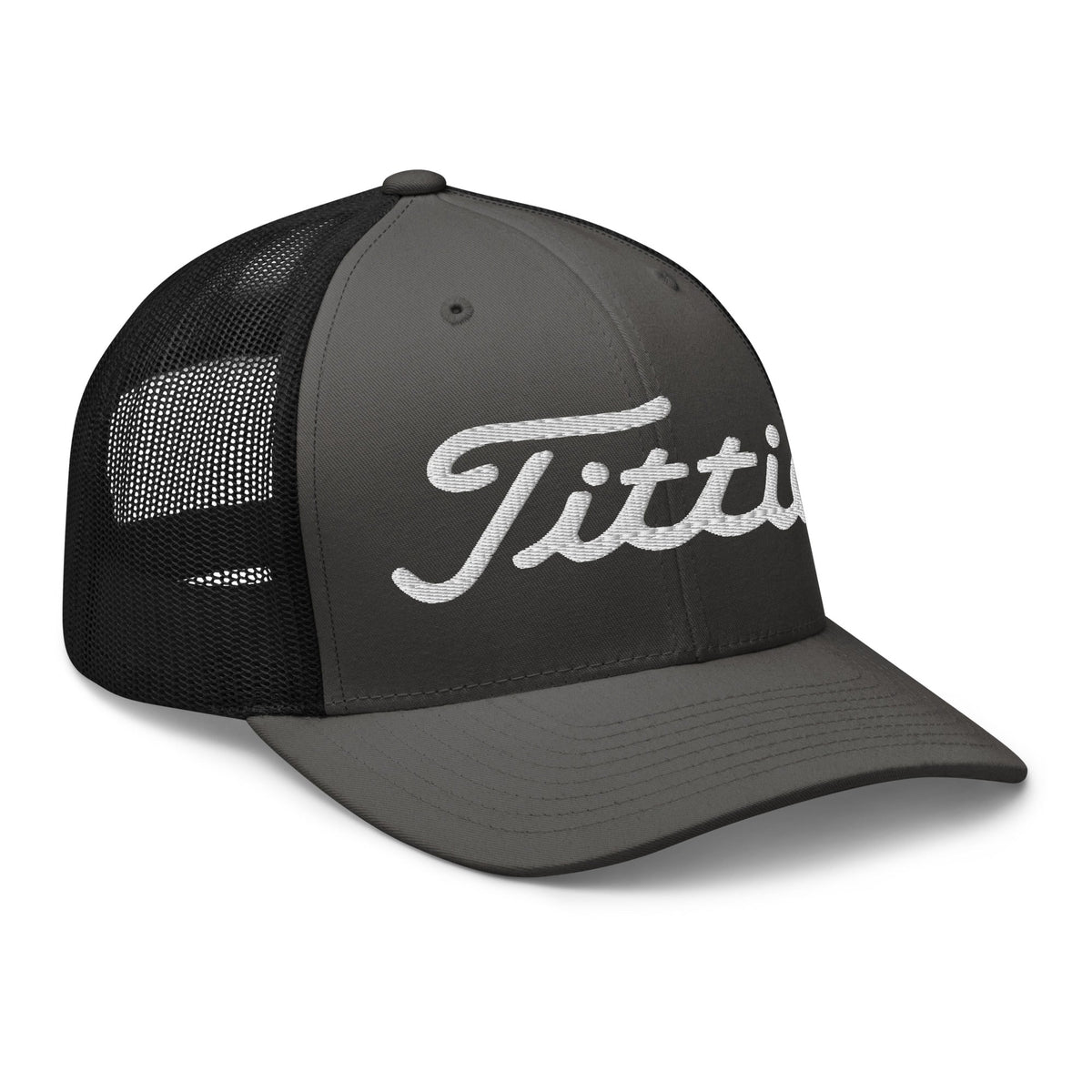 Titties Trucker Hat - Charcoal/ Black - Club Rehab