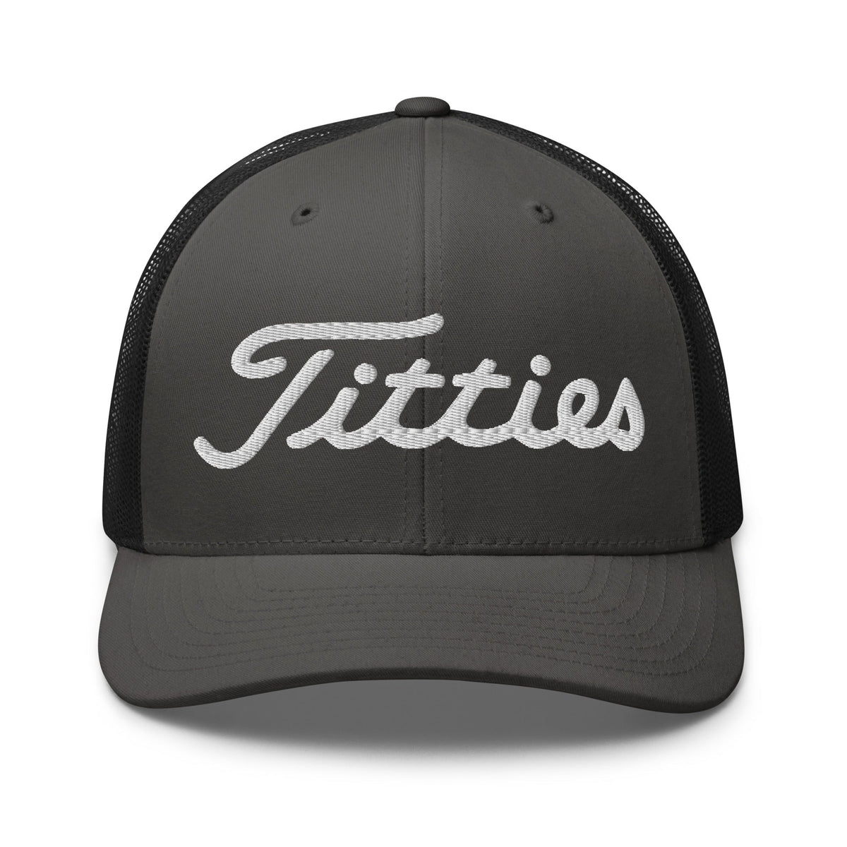 Titties Trucker Hat - Charcoal/ Black - Club Rehab