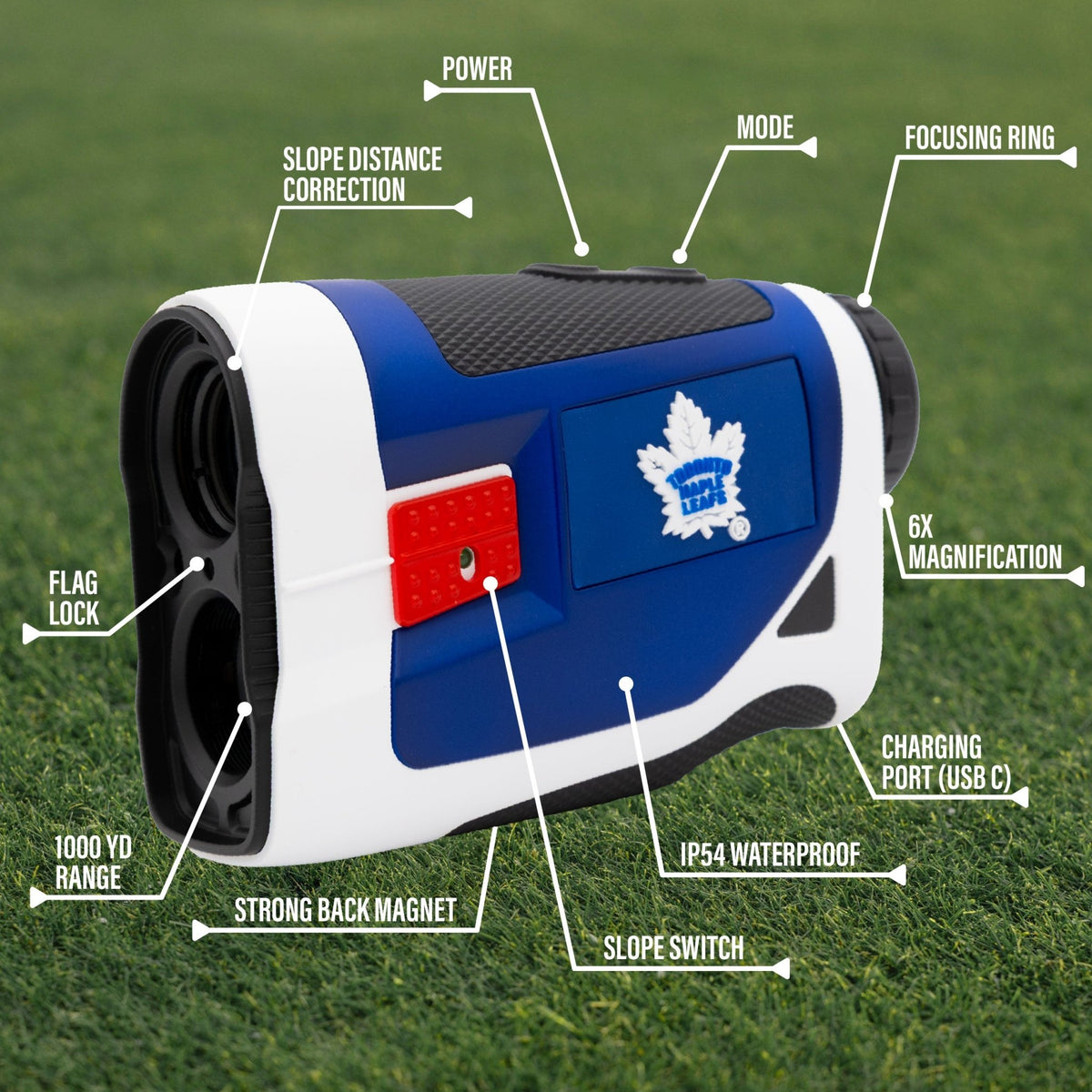 Toronto Maple Leafs Foresight golf rangefinder by Team Golf, view 6