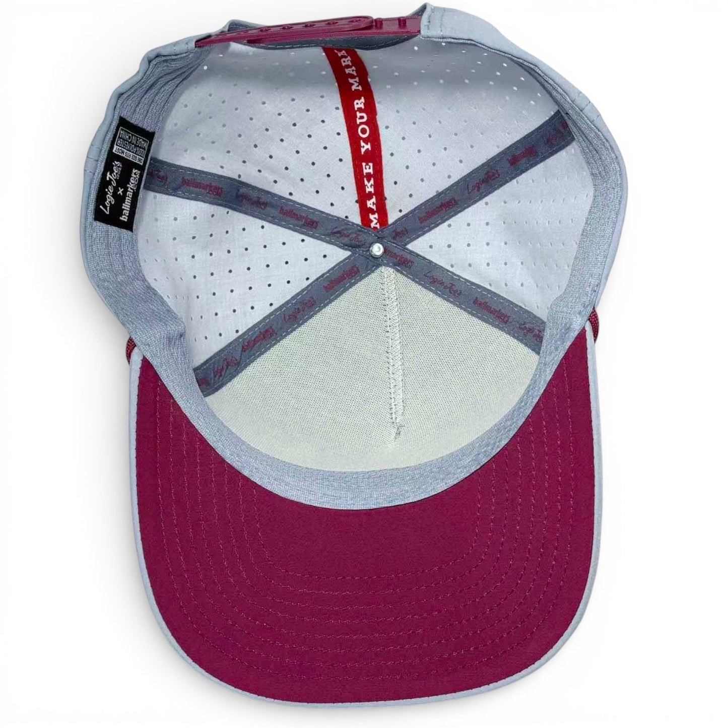 Transfusion Golf Hat | Snapback Cap | Built - in Magnetic Ball Marker Holder + Marker Included | Adjustable Light Gray - Club Rehab