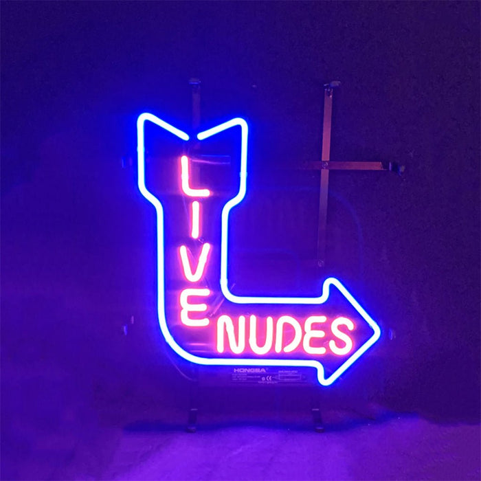 Turn Right Arrow Live Nudes Neon Signs - Club Rehab