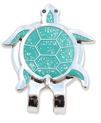 Set of colorful animal-themed golf ball markers with 'Caiten' branding.