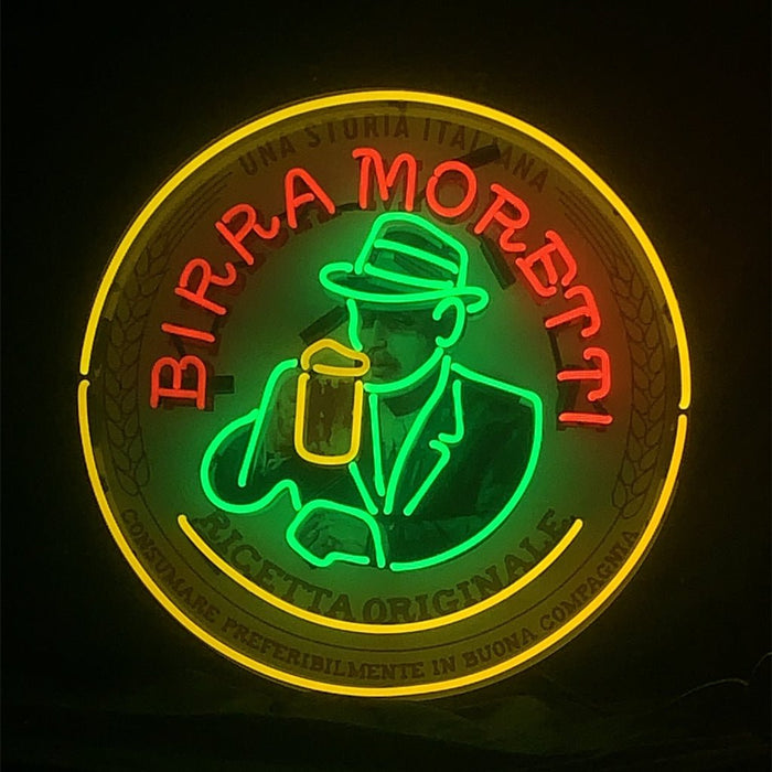 Una Storia Italiana Birra Moretti Ricetta Qriginale Neon Signs - Club Rehab