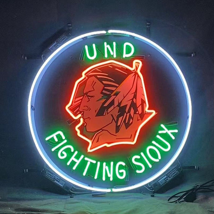 Und Fighting Sioux Neon Signs Light - Club Rehab