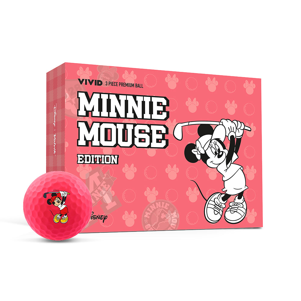 Pink Volvik Disney Minnie Mouse Golf Edition dozen box with a pink golf ball