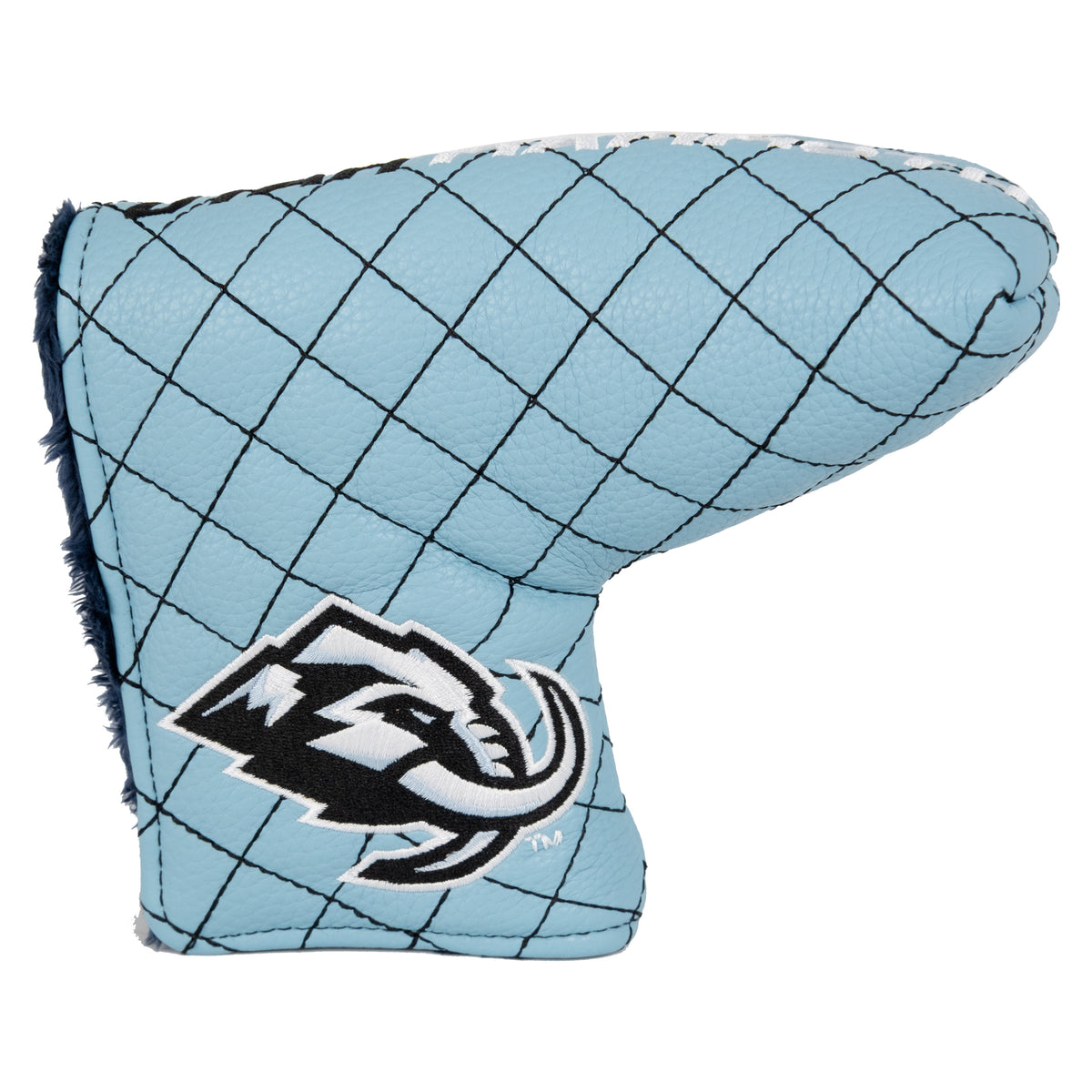 Utah Mammoth Solid Blade Putter quilted headcover, front view