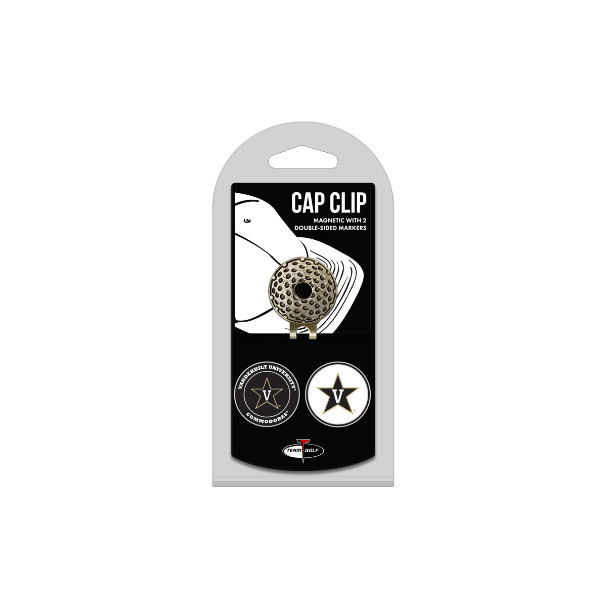 Vanderbilt Commodores hat clip with two golf ball markers