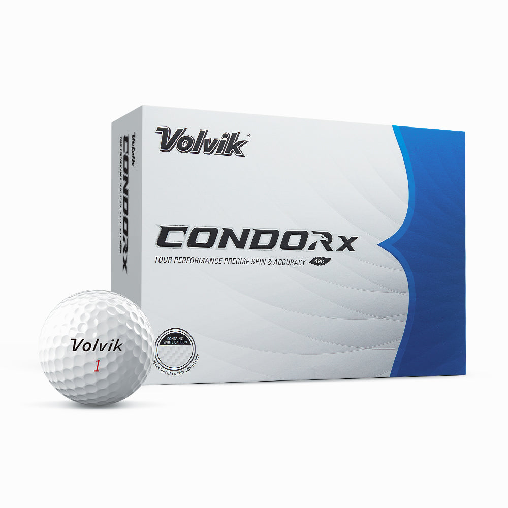 Volvik Condor X white golf balls — ball and box