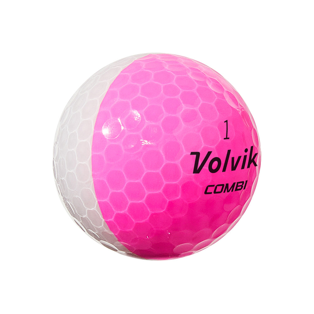 Volvik Crystal Combi pink dual-color golf ball