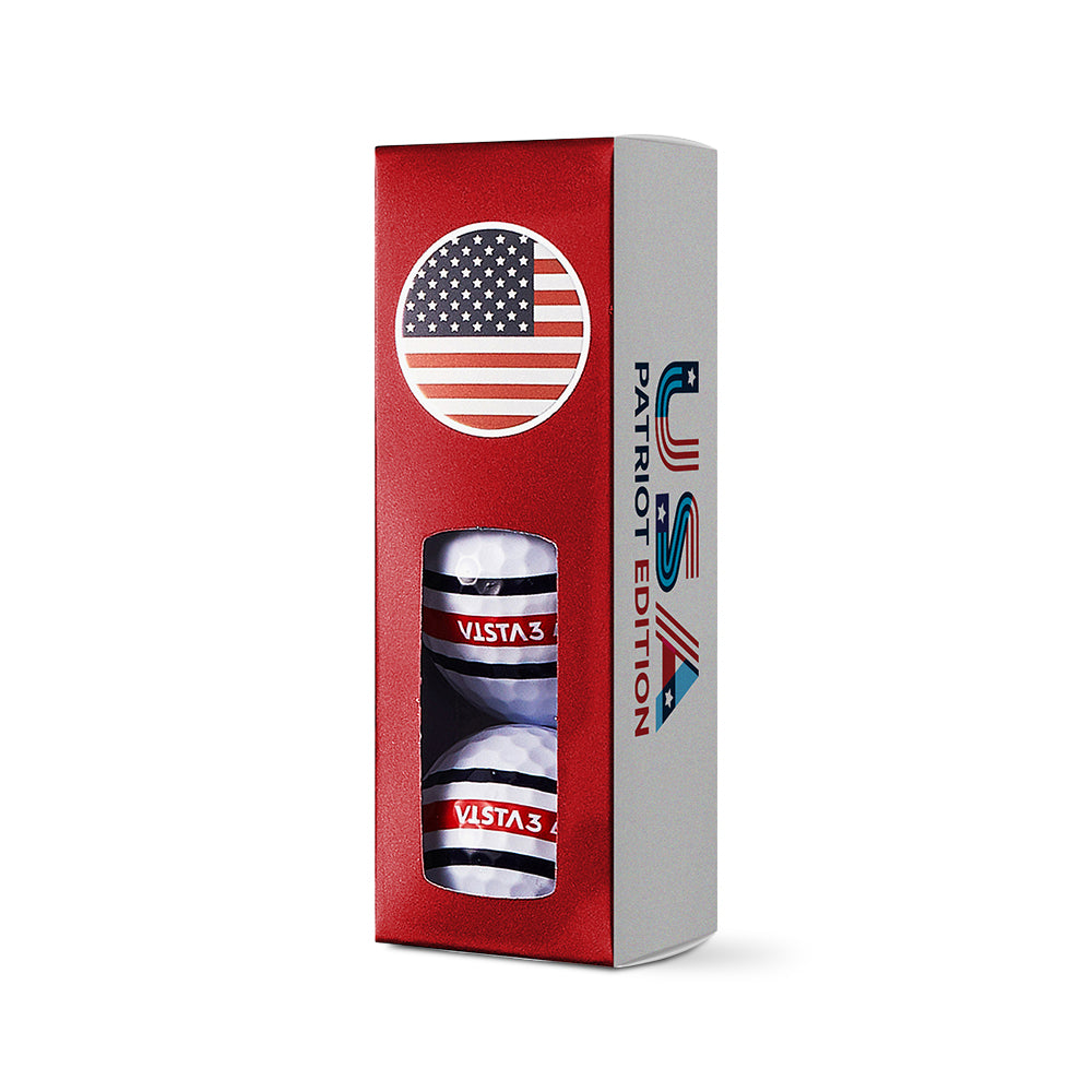 Volvik Vista3 USA Patriot Edition red golf ball sleeve packaging