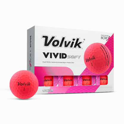 Volvik BCRF Vivid Soft Pink Golf Balls – 1 Dozen packaging