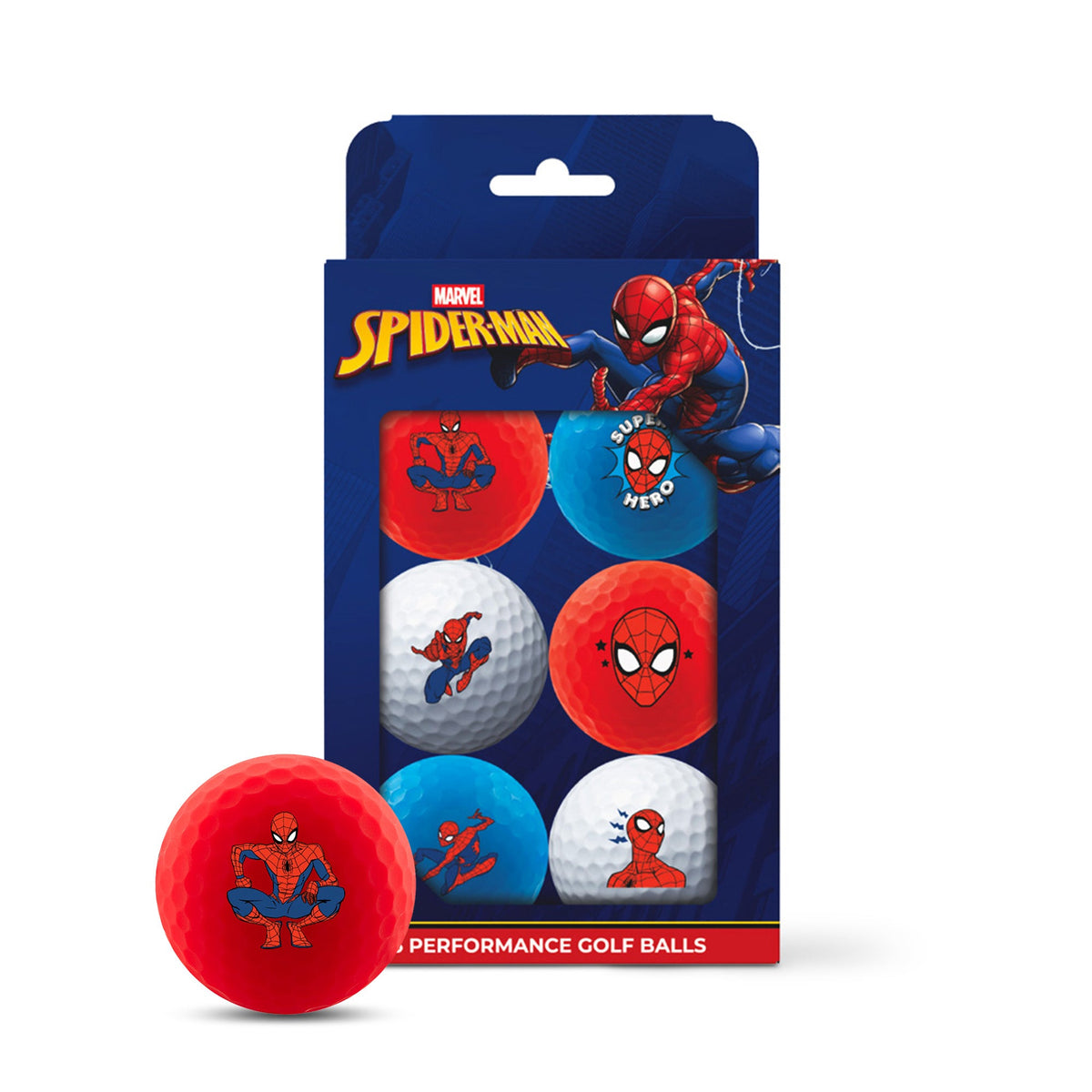 Volvik Marvel Spider-Man Vimat six-ball pack with packaging