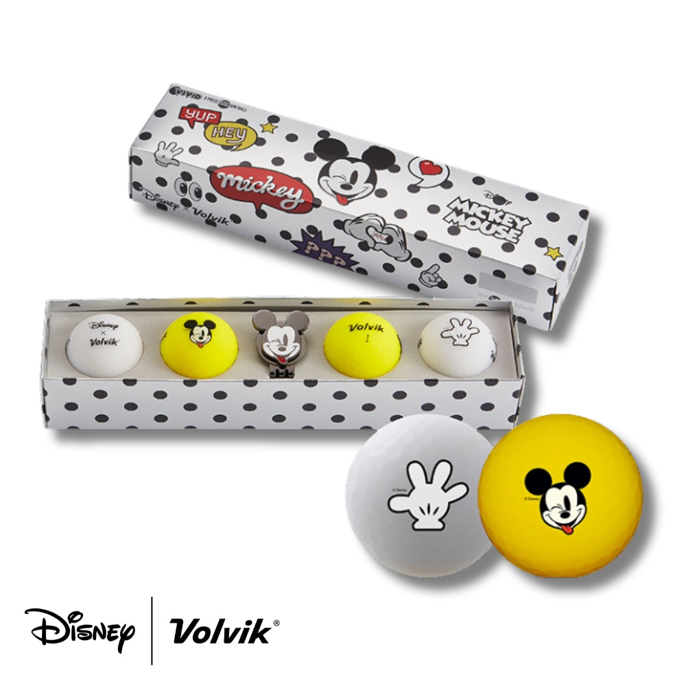 Volvik Disney Mickey Mouse four golf balls with ball marker gift set