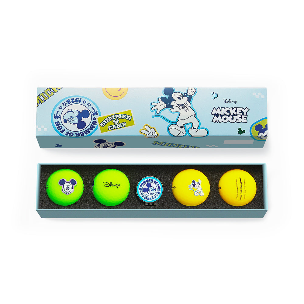 Volvik Disney Mickey Mouse Vivid Soft four golf ball gift set packaging