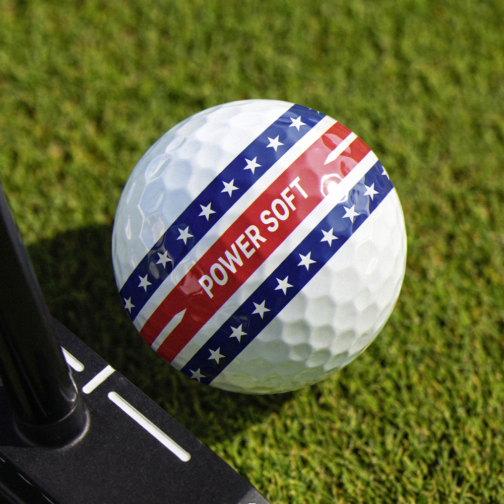 Volvik Power Soft USA Patriot Edition golf ball feature view