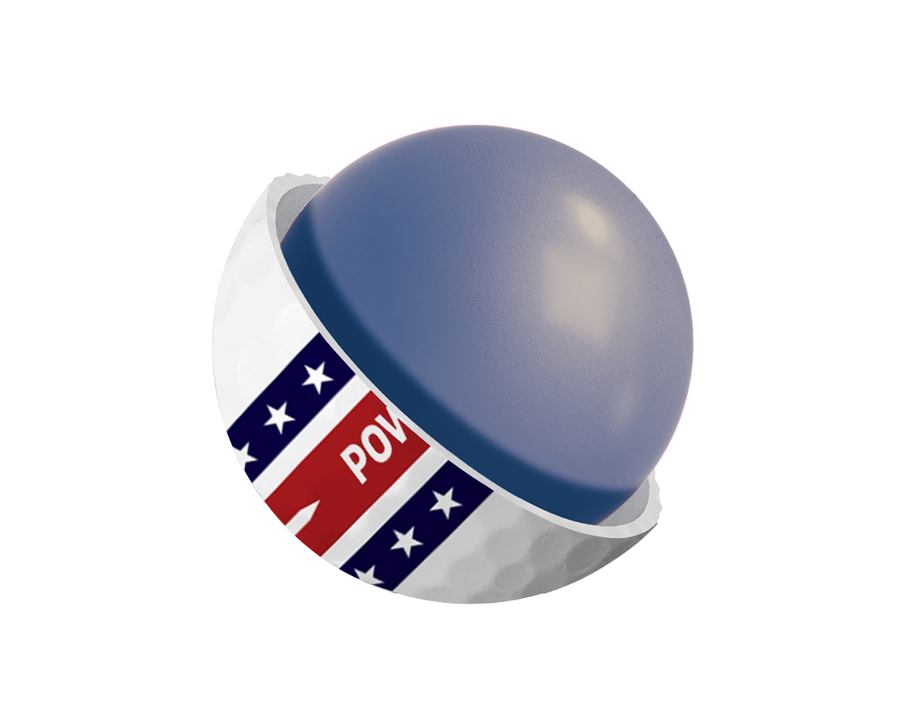 Volvik Power Soft USA Patriot Edition golf ball core detail