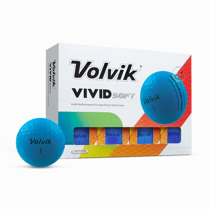 Volvik Vivid Soft Golf Balls – 1 Dozen - Matte Blue - Club Rehab