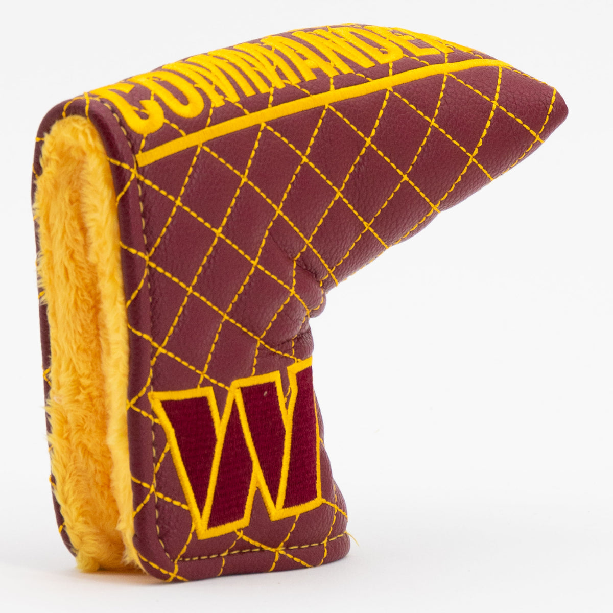 Washington Commanders Solid Blade Putter quilted headcover, opening detail