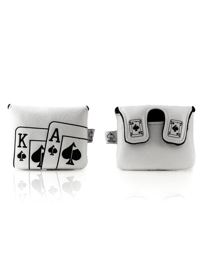 White Out Ace of Spades - Center Shaft Mallet Putter Cover - Club Rehab