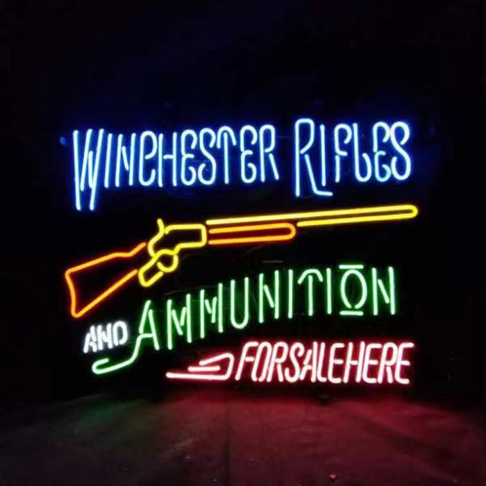 Winghester Rifles And Ammunition Neon Sign Light - Club Rehab