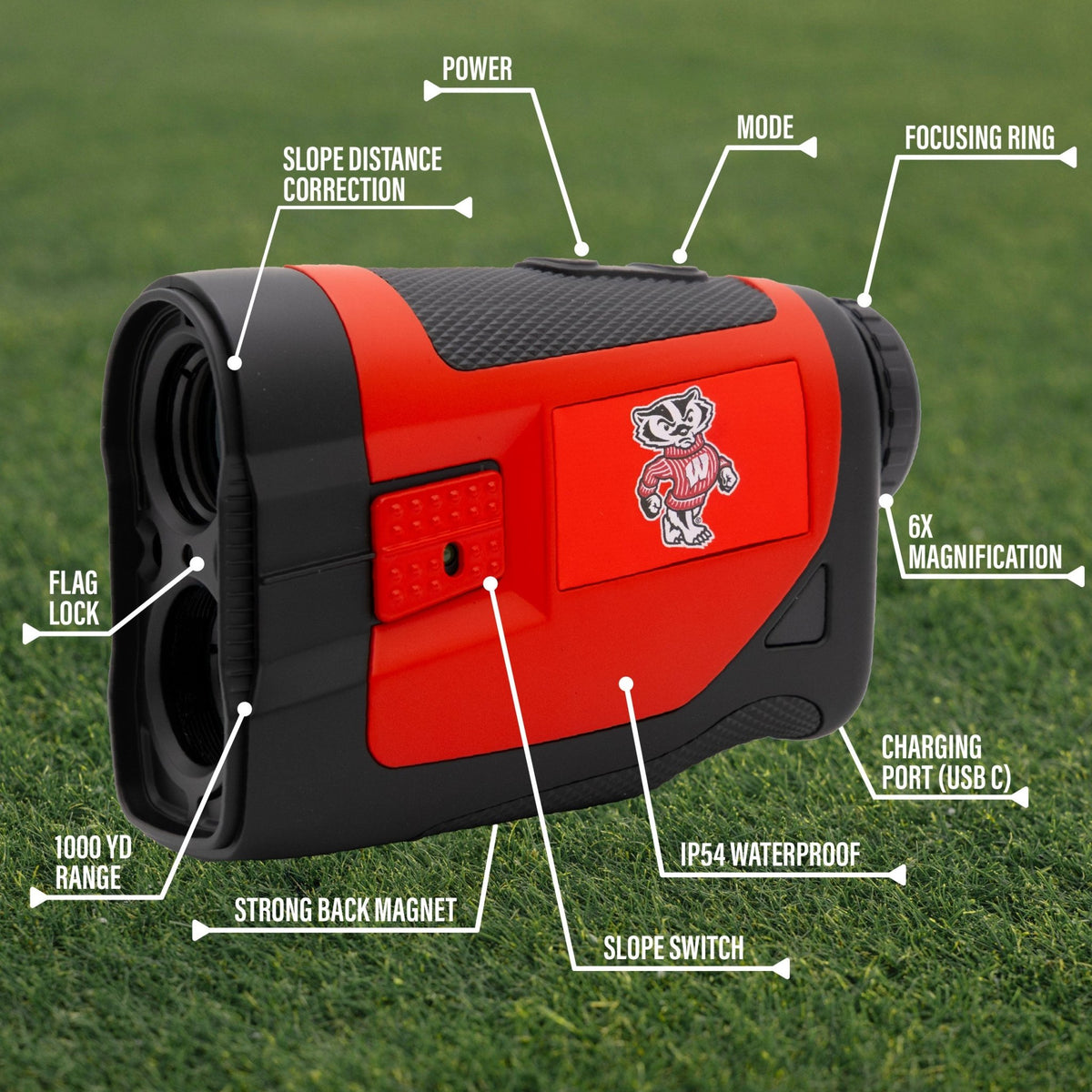 Wisconsin Badgers Foresight golf rangefinder by Team Golf, view 6