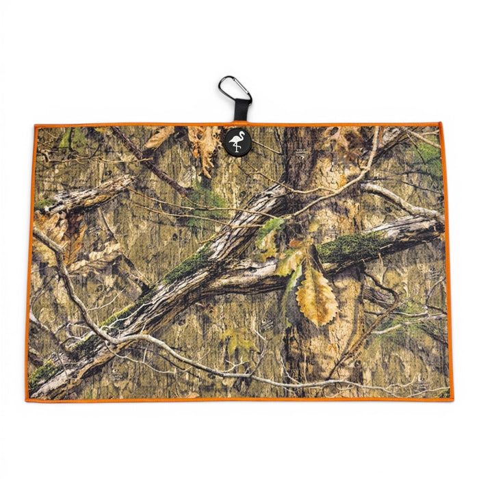Woodland Camo Golf Towel | Premium Double - Sided Microfiber | Heavy - Duty Magnetic Towel with Carabiner Clip | 24 x 16 in - Club Rehab