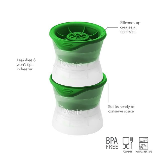 19th Hole Rocks – Golf Ball Ice Mold Set (2-Pack, Green)