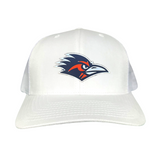 White Curved Bill Mesh Snapback
