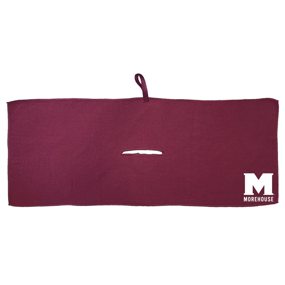 Morehouse Maroon Tigers 16 x 40 microfiber golf towel with team logo