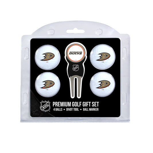 Anaheim Ducks four ball golf gift set with divot tool and ball marker