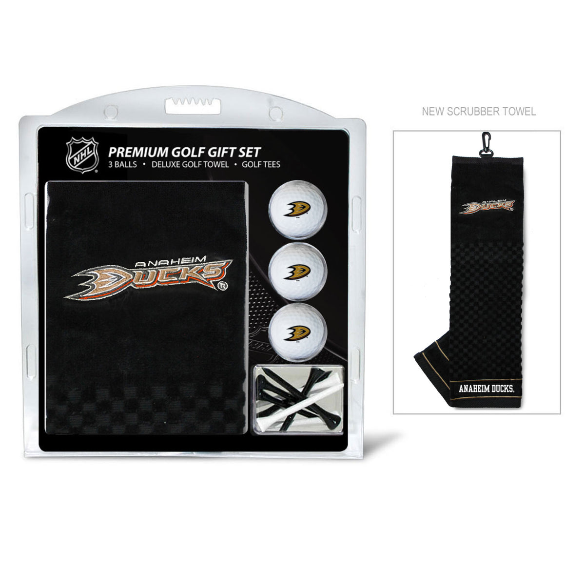 Anaheim Ducks Embroidered Towel Golf Gift Set