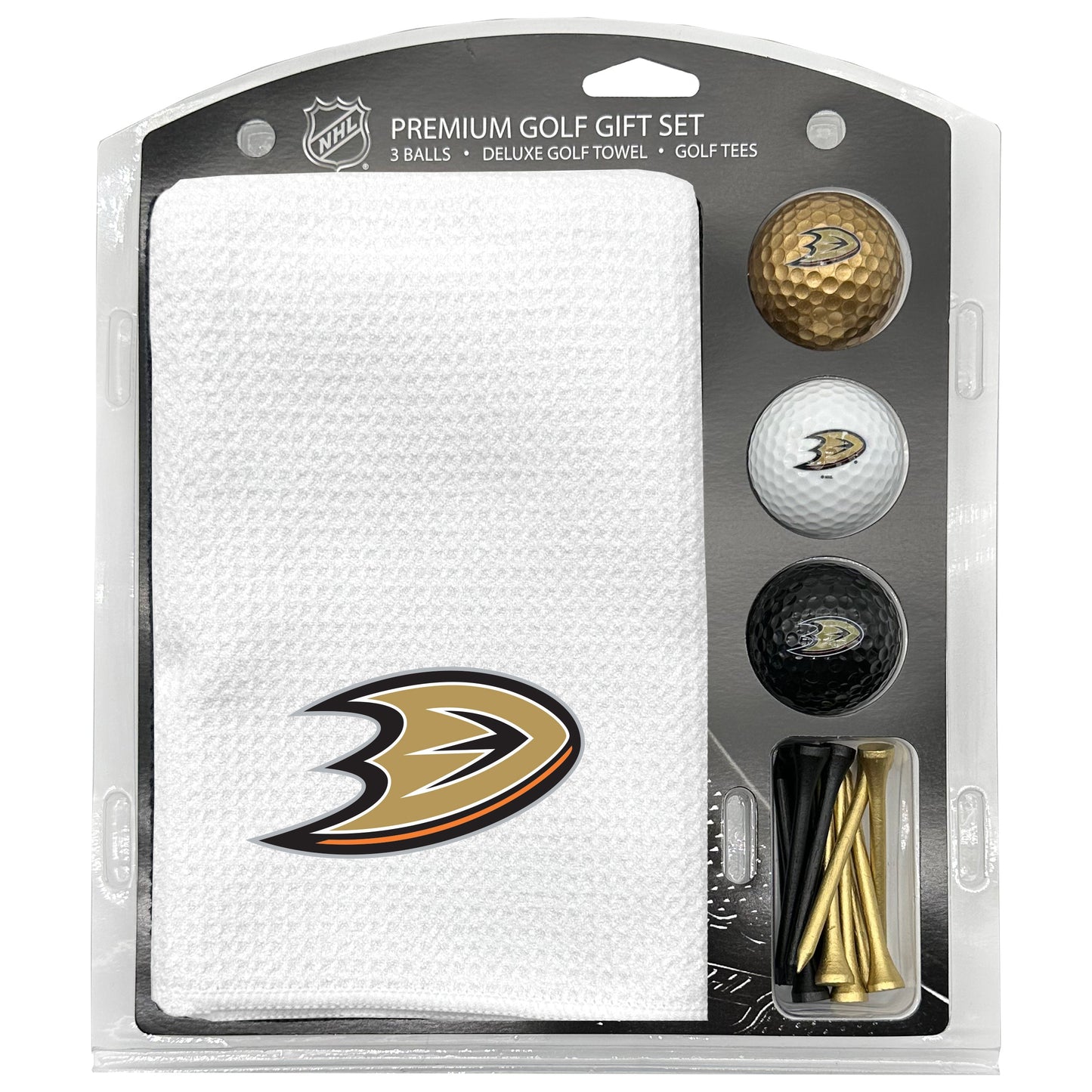 Anaheim Ducks White Microfiber Towel Golf Gift Set - Club Rehab
