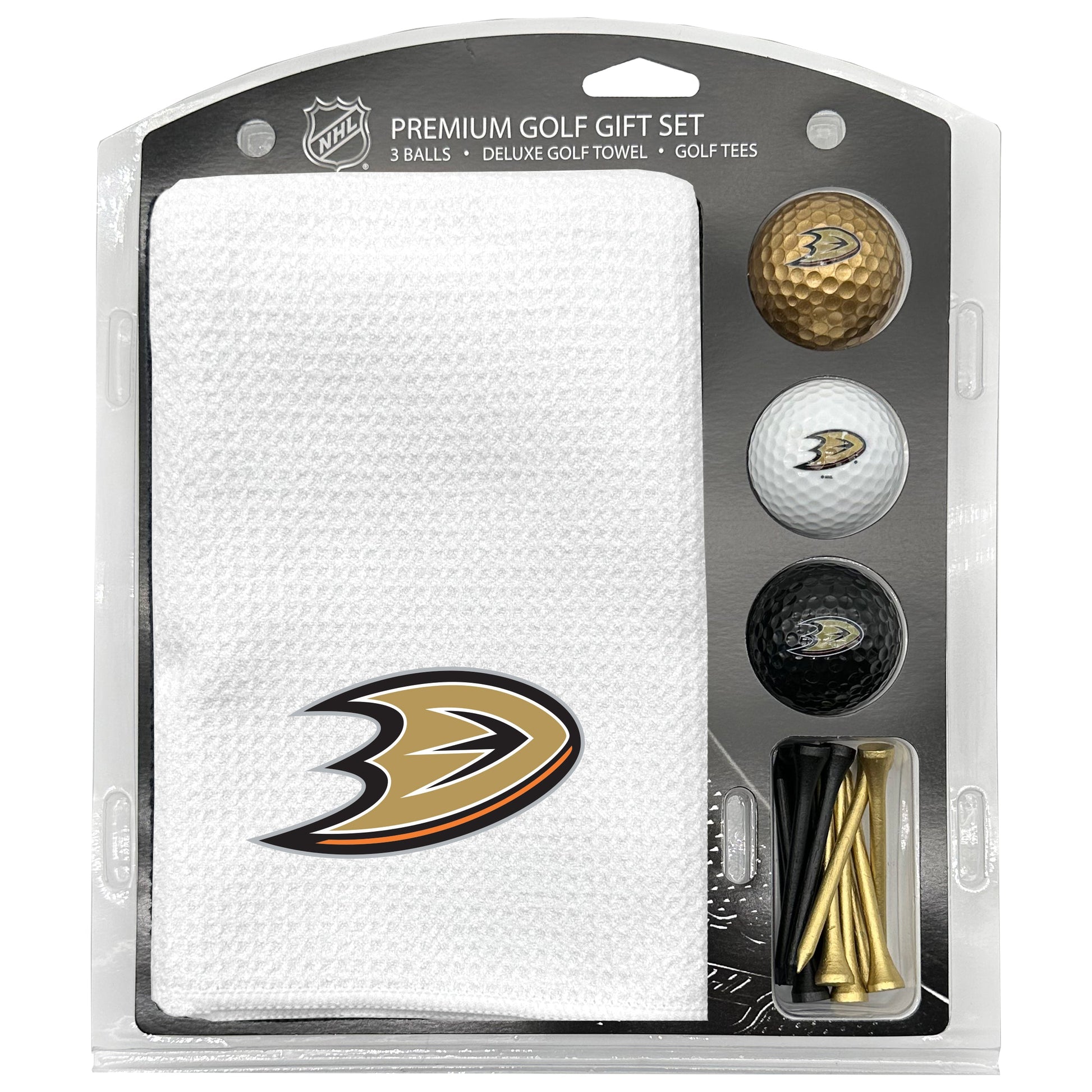 Anaheim Ducks White Microfiber Towel Golf Gift Set - Club Rehab