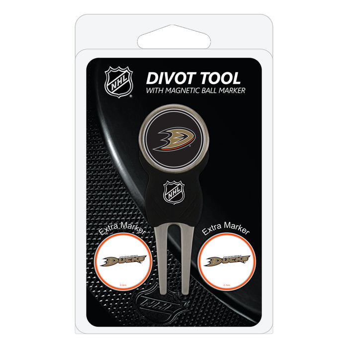 Anaheim Ducks divot repair tool and three ball markers