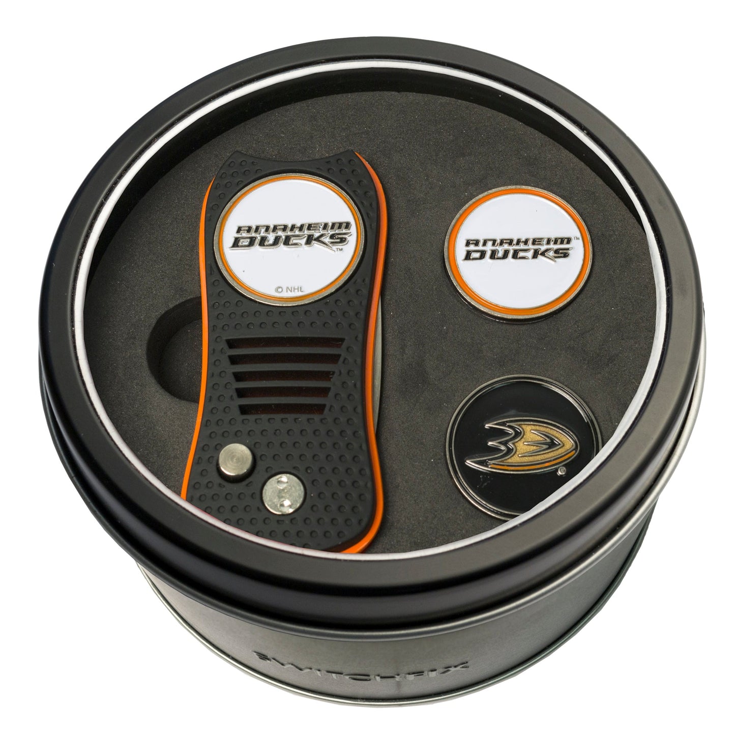 Anaheim Ducks Switchblade divot tool and ball marker tin gift set