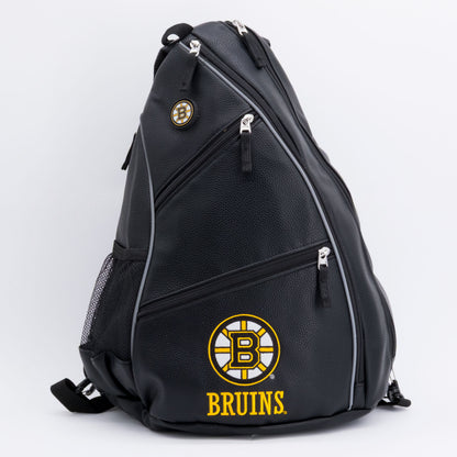 Boston Bruins PU leather backpack by Team Golf, view 1