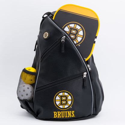 Boston Bruins PU leather backpack by Team Golf, view 4